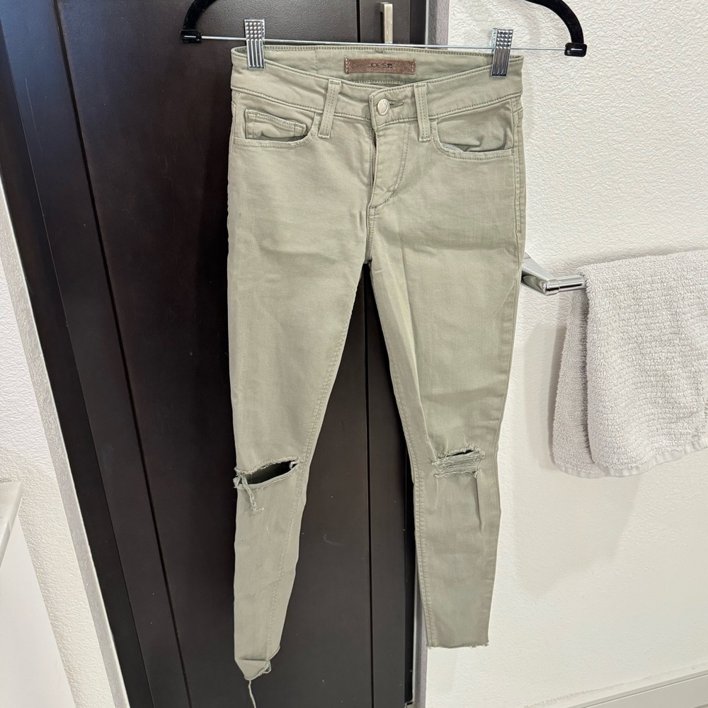 Joe Jeans Skinny Distressed Light Olive Green